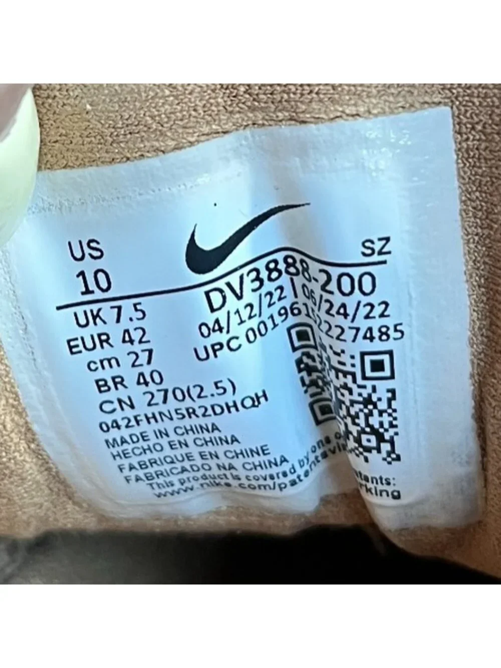Nike Air Max 1 '87 Womens Size 10 Brown Athletic Running Walking Shoes Sneakers